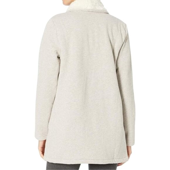 L.L. Bean 1912 Sherpa Lined Cardigan Jacket  Oatmeal Heather Size L - Picture 4 of 9